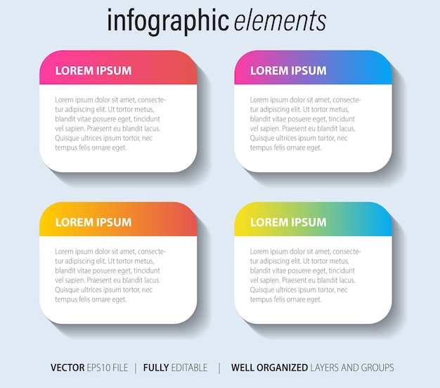 Set infographics elementen in moderne platte zakelijke stijl