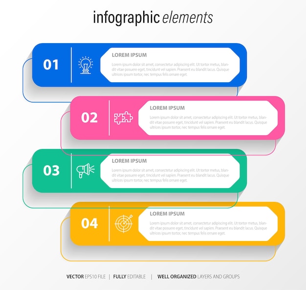 Set infographics elementen in moderne platte zakelijke stijl