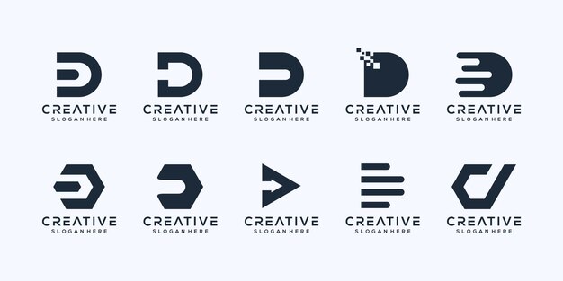 Vector set initial letter d logo design