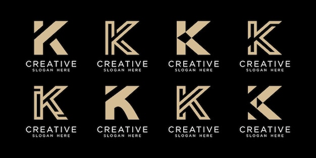 Set of initial letter K logo vector design