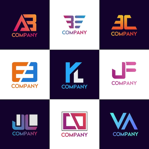 Set of the initial letter a to z colorful logo design Premium Vector