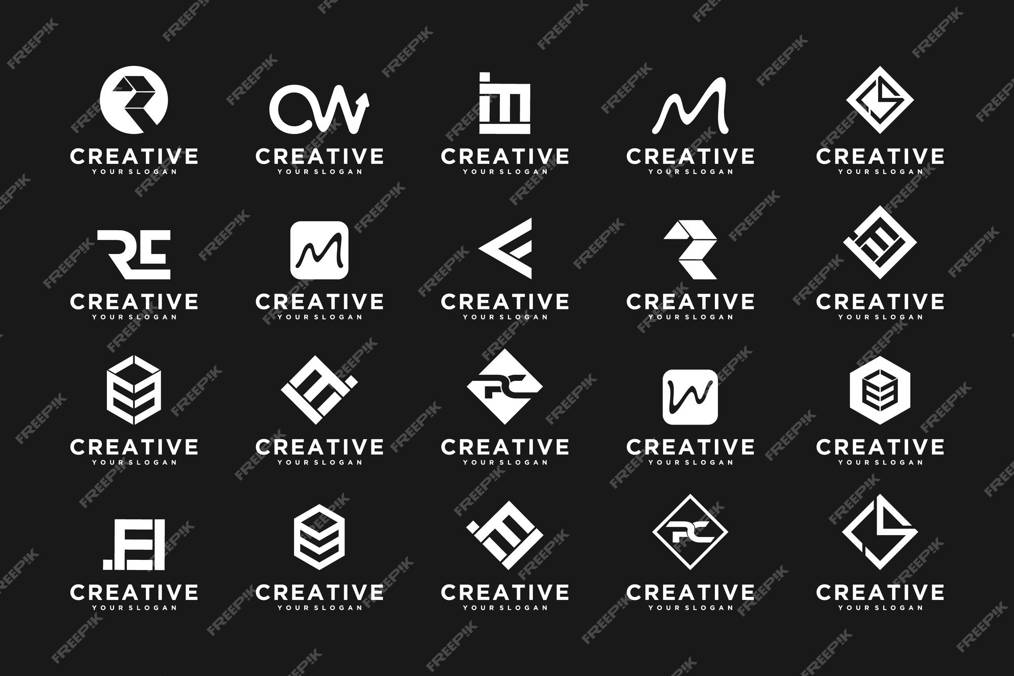 Premium Vector | Set of initial letters a to z random logo reference for ...