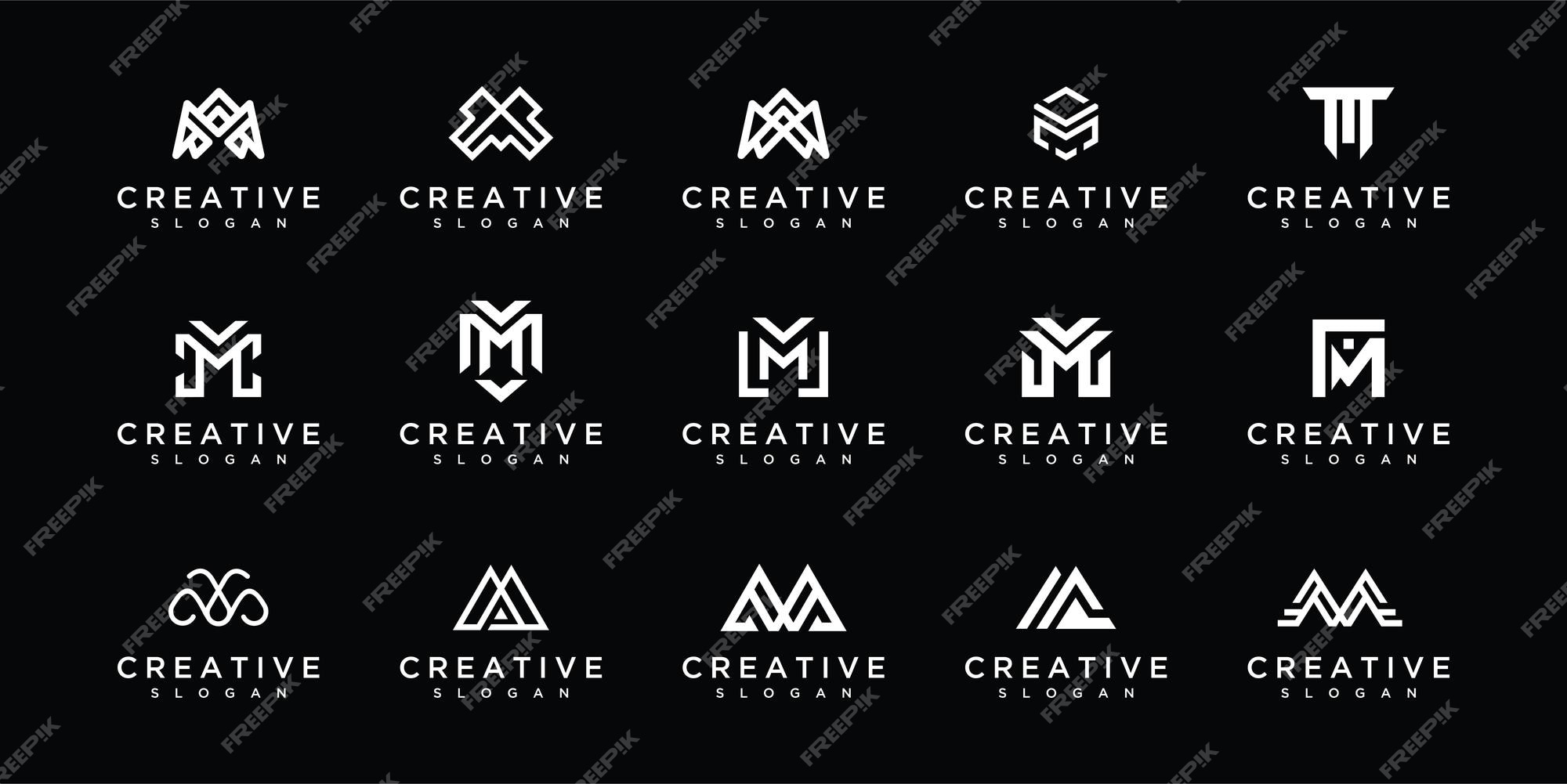 Premium Vector | Set of initial m letter monogram logo designs