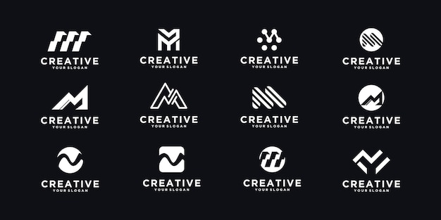 Vector set of initial m logo, reference for business