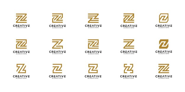 Set of initial z letter logo vector template