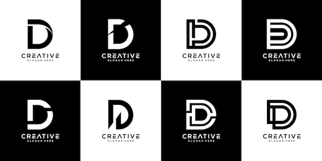 Set of initials D logo vector design template