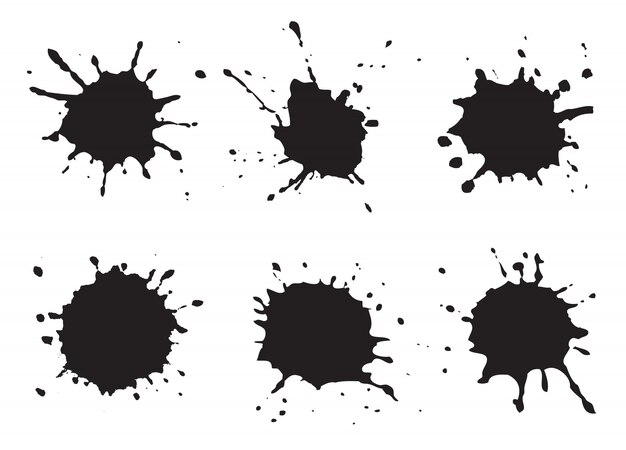 Set of ink splashes