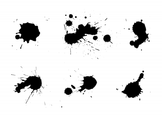 Set of ink splats