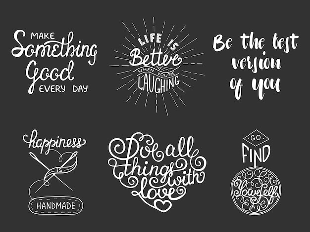 Set of inspirational and motivational lettering