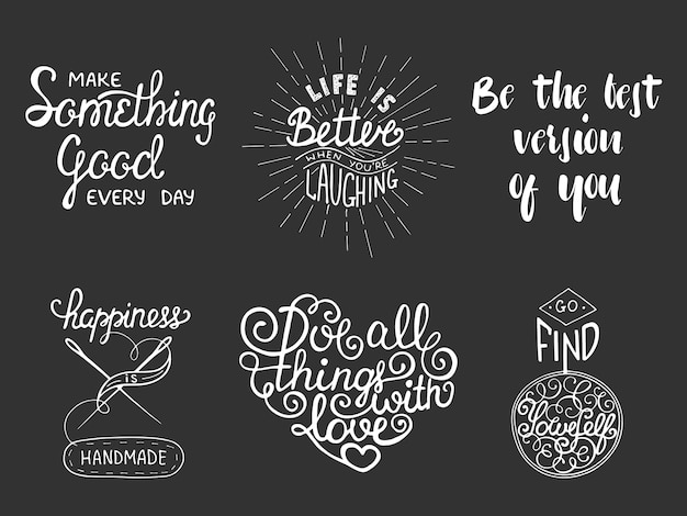 Vector set of inspirational and motivational lettering