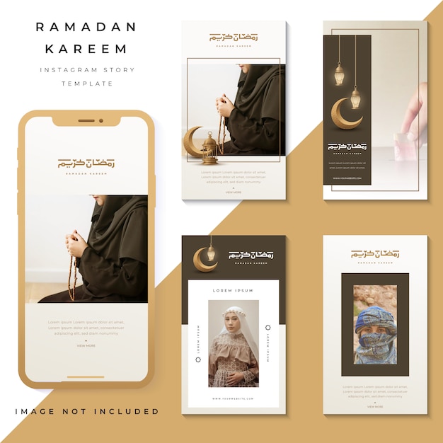 Vector set of instagram stories ramadan kareem, instagram template photo