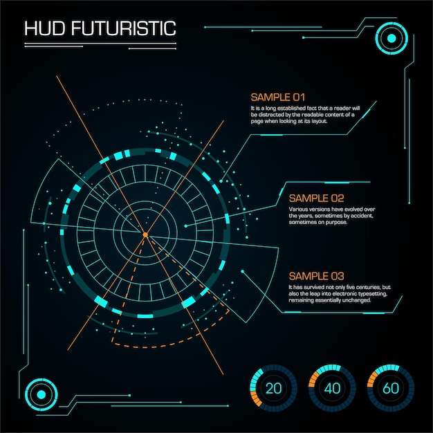Vector set of interface futuristic hud