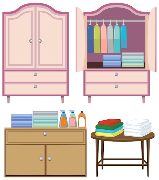 Vector set of interior furnitures