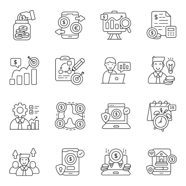 Set of Investment Flat Icons