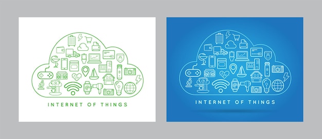 Set of iot internet of things smart home vector quality design with icons