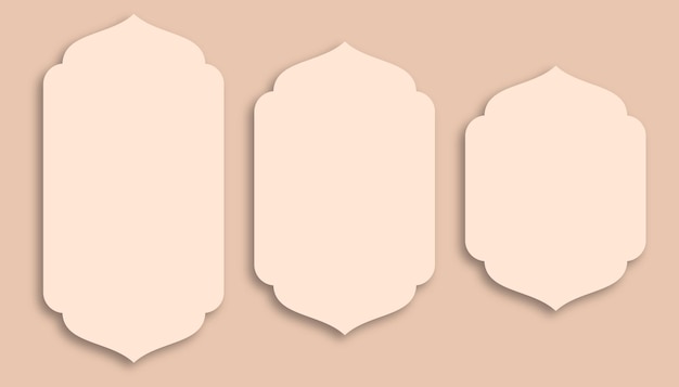 Vector set of islamic frames shapes badges