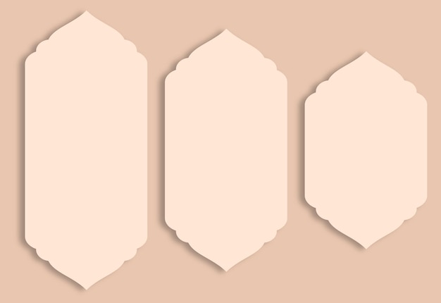 Set of islamic frames shapes badges