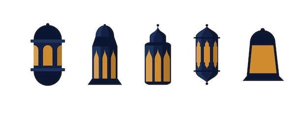 Set of Islamic lantern element silhouettes. for ramadan kareem or chinese new year.