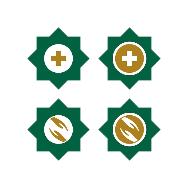 Vector set of islamic medical care icon symbol