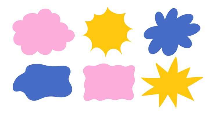 Vector set isolated hand drawn colorful doodle paper frames collection various empty textured textboxes