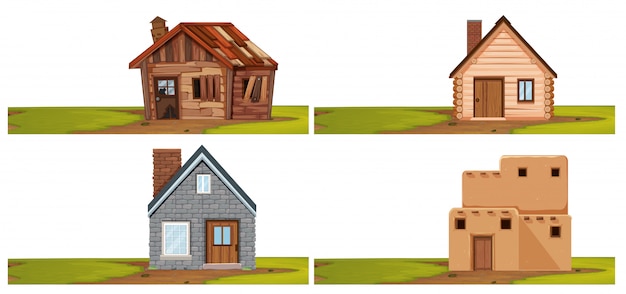 Vector set of isolated house