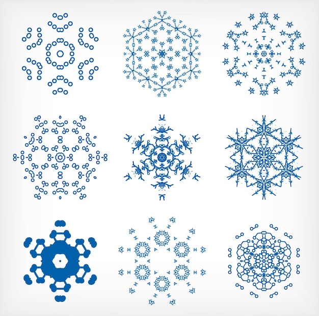 Set of isolated snowflakes for Christmas decor