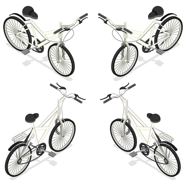 Set di biciclette isometriche