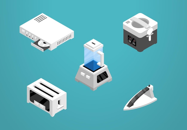 Set of isometric design vector for electronic and gadget