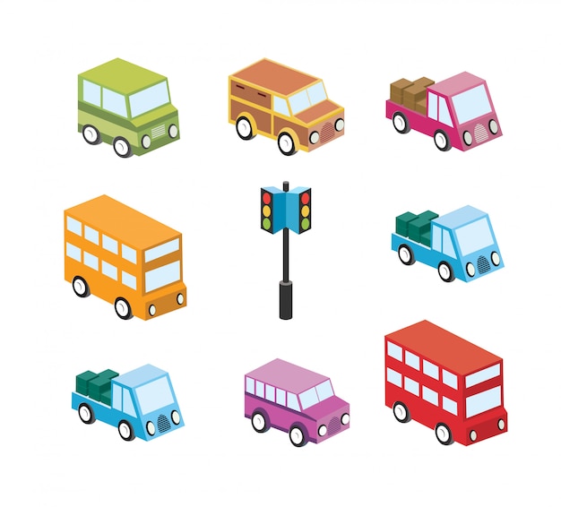 Set of isometric taxi