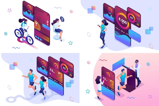 set isometric testing and using the mobile app during sports training food delivery for website
