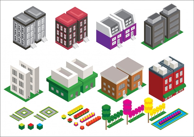 Set of the isometric vector elements