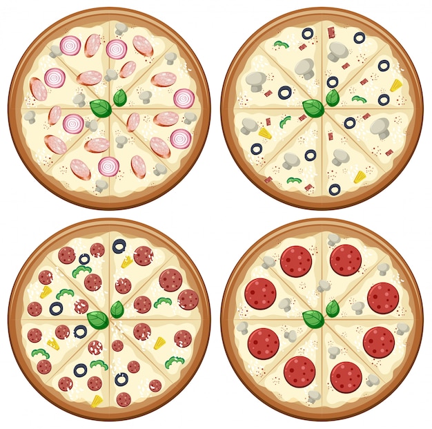 A set of italian pizza