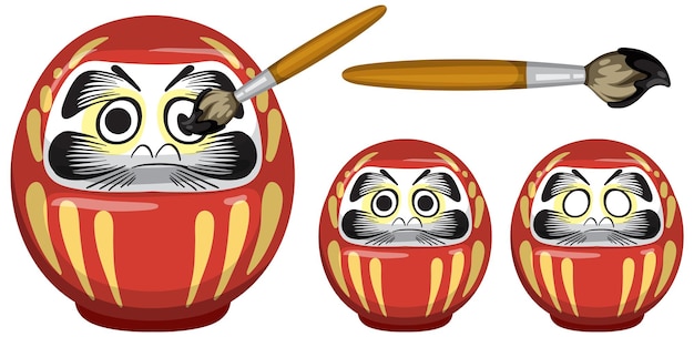 Vector set of japan daruma dolls