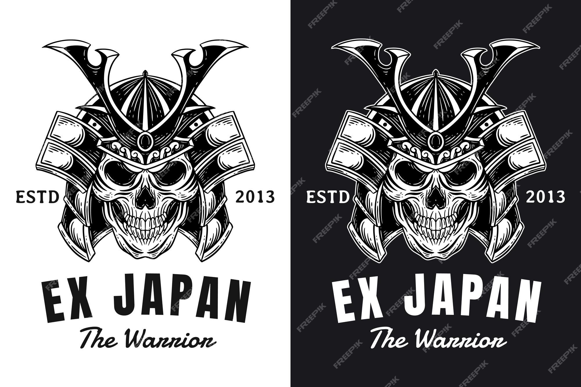 Premium Vector  Warrior skull, t shirt , hand drawn line style