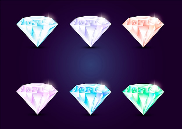 Vector set of  jewelry gems