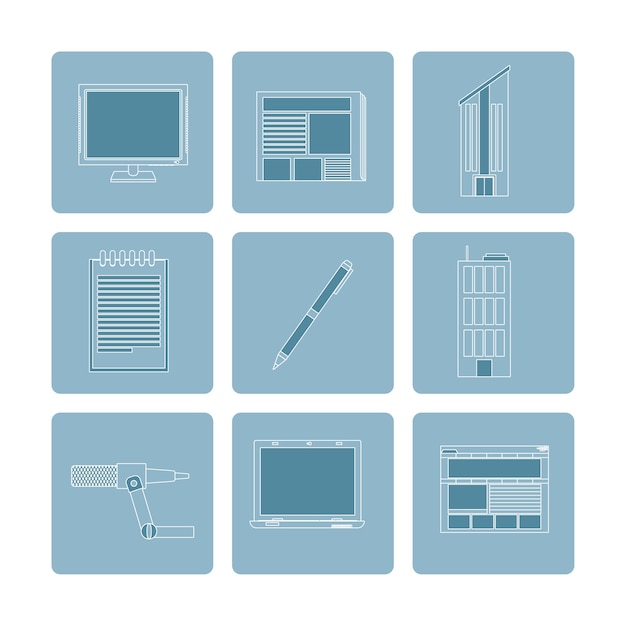 Vector set of journalism icons