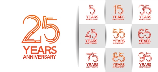 set jubileumlogotype voor feestgebeurtenis