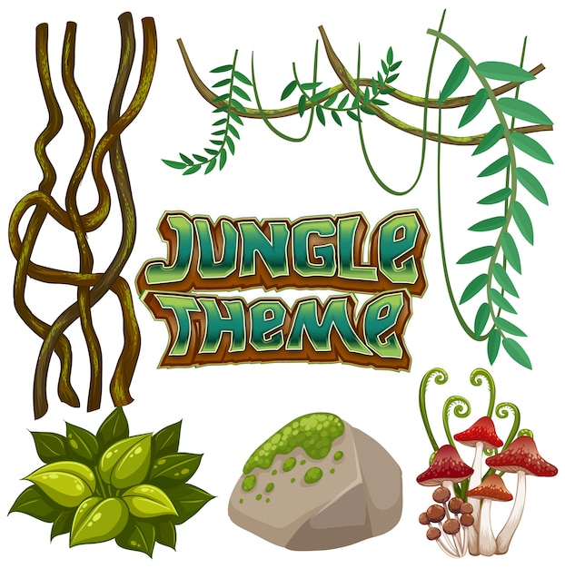 Vector set of jungle element