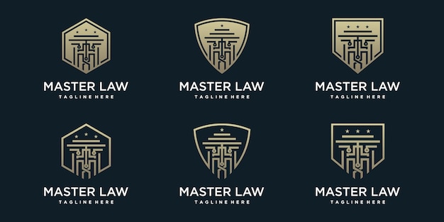 Set justice logo design simple concept Premium Vector