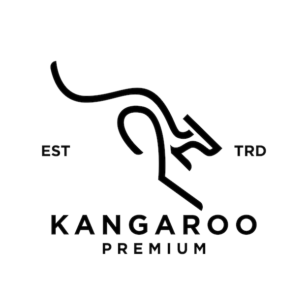 Vettore set di illustrazioni del design dell'icona del logo della linea del canguro