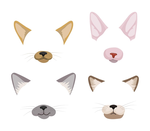 Vector set kattenmaskers