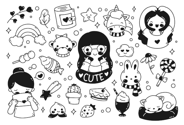 Black white stickers Vectors & Illustrations for Free Download