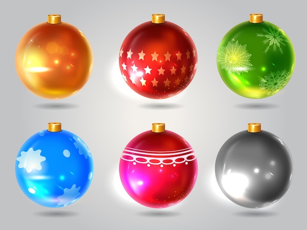 Set kerstballen voor een realistisch decor