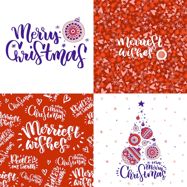 Set kerstkaarten met kerstversiering