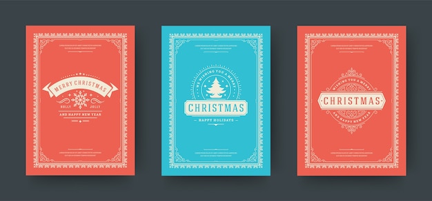 Vector set kerstkaarten