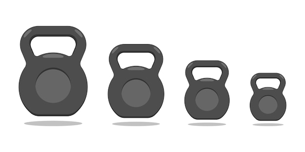 Vettore set di kettlebell illustrazione di attrezzature per il fitness