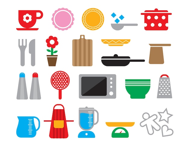 Vector set keukenaccessoires