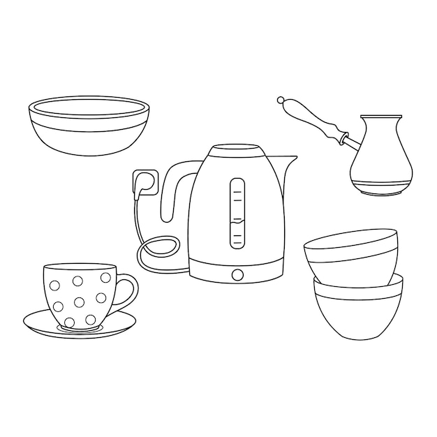Set keukengerei voor het kleuren