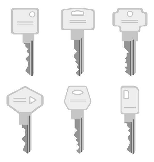 Set of key flat icons