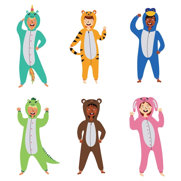 Set kid kigurumi pyjama kostuums